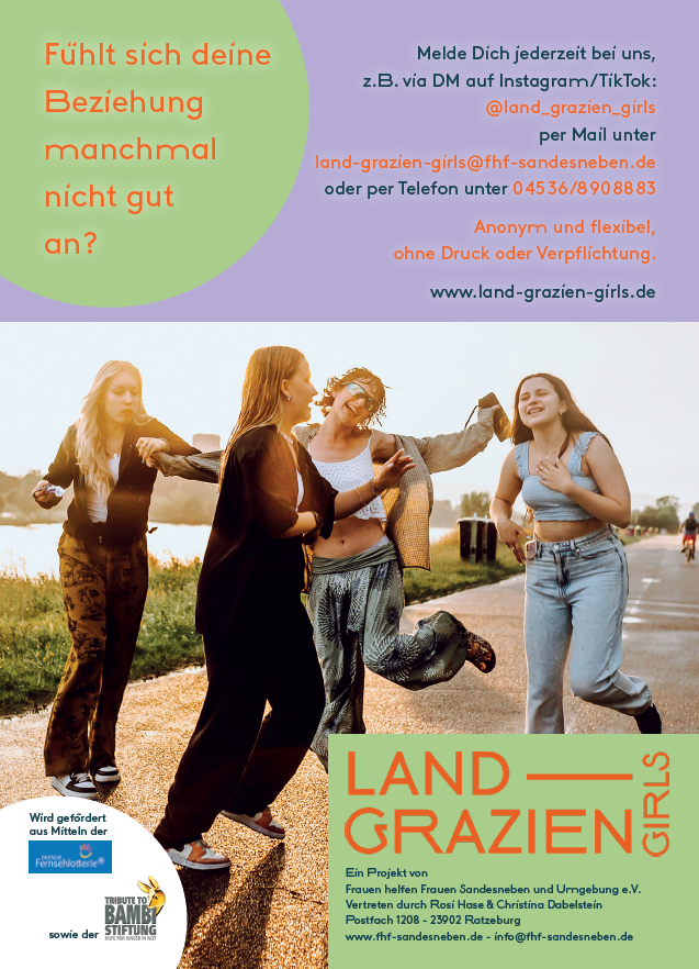 LAND-GRAZIEN Flyer mit der Überschrift 'ich bin gegangen'